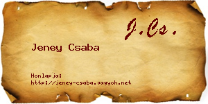 Jeney Csaba névjegykártya
