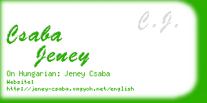 csaba jeney business card